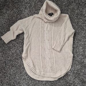 Express Cable Knit Cream Turtleneck Sweater